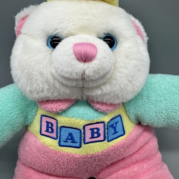 TB Trading BABY My First Teddy Bear Pastel Rattle Plush 12 inch Terry Cloth VTG - Picture 2 of 9